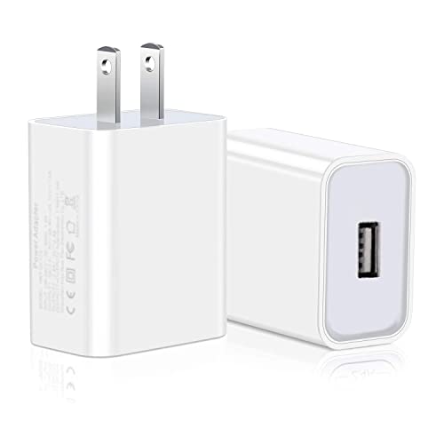 MCSWKEY Cargador USB, 2Pack Cargador de Celular USB Adaptador 5V 2A Enchufe de Pared, Cargador de Pared con 1 Puerto USB para iPhone XS/XR/XS MAX, Samsung, Google, HTC, LG, Tablet, Otros Dispositivos